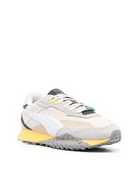 Мужские бежевые кожаные низкие кеды от Puma