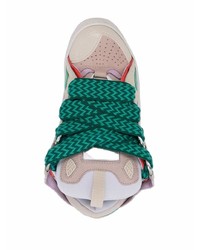 Мужские бежевые кожаные низкие кеды от Lanvin