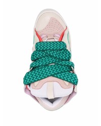 Мужские бежевые кожаные низкие кеды от Lanvin