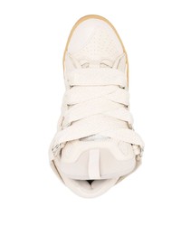 Мужские бежевые кожаные низкие кеды от Lanvin