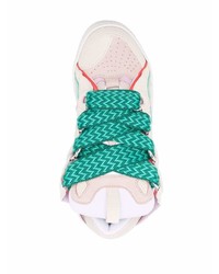 Мужские бежевые кожаные низкие кеды от Lanvin