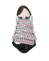 Мужские бежевые кожаные низкие кеды от Lanvin