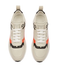 Мужские бежевые кожаные низкие кеды от Bally