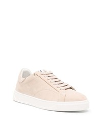 Мужские бежевые кожаные низкие кеды от Lanvin
