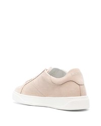 Мужские бежевые кожаные низкие кеды от Lanvin