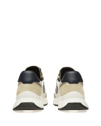 Мужские бежевые кожаные низкие кеды от Bally