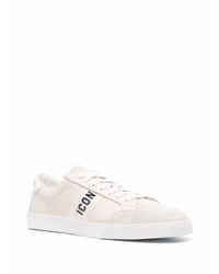 Мужские бежевые кожаные низкие кеды от DSQUARED2