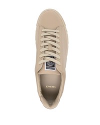 Мужские бежевые кожаные низкие кеды от Versace