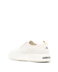 Мужские бежевые кожаные низкие кеды от Ambush