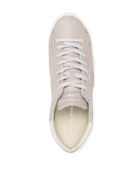 Мужские бежевые кожаные низкие кеды от Philippe Model Paris