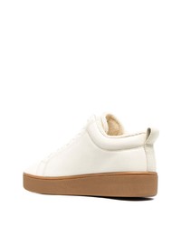 Мужские бежевые кожаные низкие кеды от Bottega Veneta