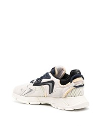 Мужские бежевые кожаные низкие кеды от Lacoste