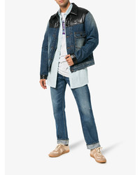 Мужские бежевые кожаные низкие кеды от Maison Margiela