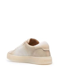 Мужские бежевые кожаные низкие кеды от Santoni