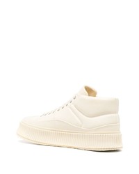 Мужские бежевые кожаные низкие кеды от Jil Sander