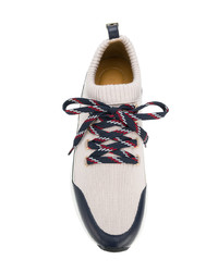 Мужские бежевые кожаные низкие кеды от Buscemi