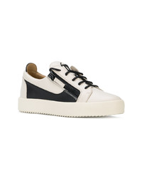 Мужские бежевые кожаные низкие кеды от Giuseppe Zanotti Design