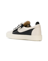 Мужские бежевые кожаные низкие кеды от Giuseppe Zanotti Design