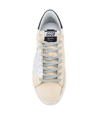 Мужские бежевые кожаные низкие кеды от Golden Goose