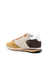 Мужские бежевые кожаные низкие кеды от Philippe Model Paris