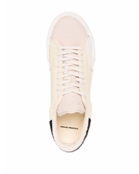 Мужские бежевые кожаные низкие кеды от Heron Preston