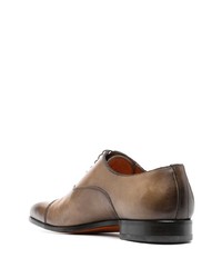 Бежевые кожаные оксфорды от Santoni