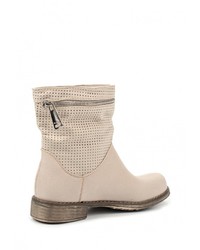 Бежевые кожаные полусапоги от Flyfor