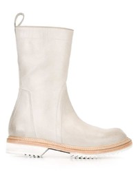 Бежевые кожаные полусапоги от Rick Owens