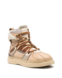 Мужские бежевые кожаные рабочие ботинки от Buscemi