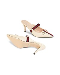 Бежевые кожаные сабо от Gucci