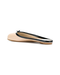 Бежевые кожаные сабо от Maison Margiela