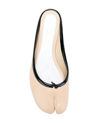 Бежевые кожаные сабо от Maison Margiela