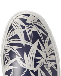 Мужские бежевые кожаные слипоны с принтом от Marc Jacobs