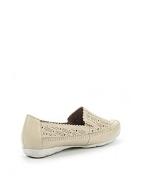 Женские бежевые кожаные слипоны от Ascalini