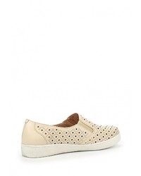 Женские бежевые кожаные слипоны от Ascalini