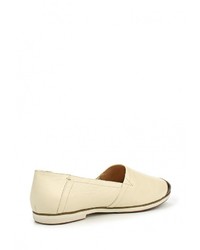 Женские бежевые кожаные слипоны от El Tempo