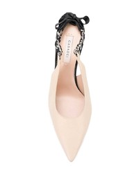 Бежевые кожаные туфли с вырезом от Casadei