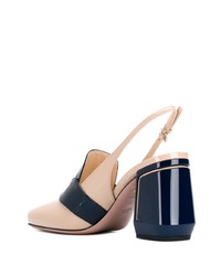 Бежевые кожаные туфли с вырезом от Prada