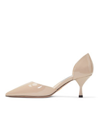 Бежевые кожаные туфли от Prada