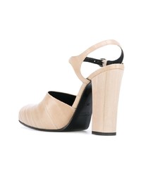 Бежевые кожаные туфли от Jil Sander