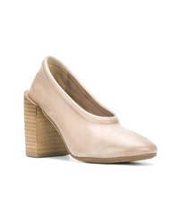 Бежевые кожаные туфли от Marsèll