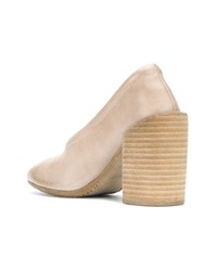 Бежевые кожаные туфли от Marsèll