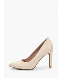 Бежевые кожаные туфли от Marco Tozzi