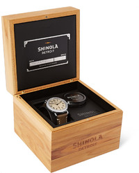 Мужские бежевые кожаные часы от Shinola