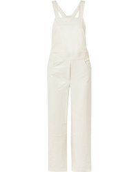 Бежевые кожаные штаны-комбинезон от Nanushka