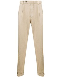 Бежевые льняные брюки чинос от Dell'oglio