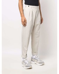 Бежевые льняные брюки чинос от PT TORINO