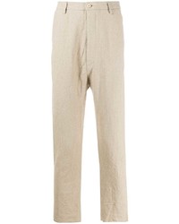 Бежевые льняные брюки чинос от Poème Bohémien