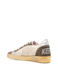 Мужские бежевые низкие кеды из плотной ткани от Golden Goose