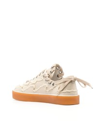 Мужские бежевые низкие кеды из плотной ткани от BLUEMARBLE